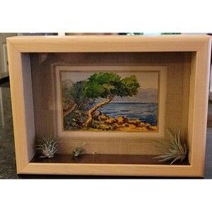 Antique California landscape painting with custom frame